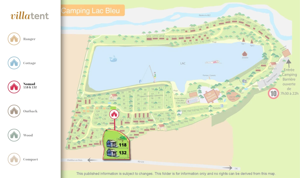 Villatent-Plattegrond-Camping Le Lac Bleu-2025