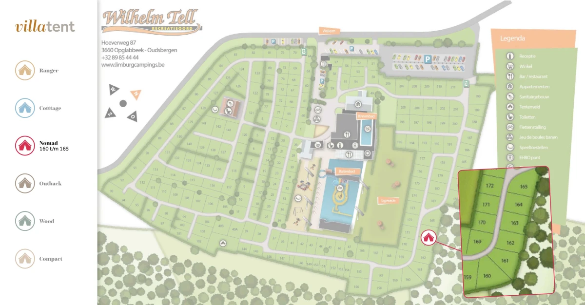Villatent-Plattegrond-Recreatieoord-Wilhelm-Tell-2023