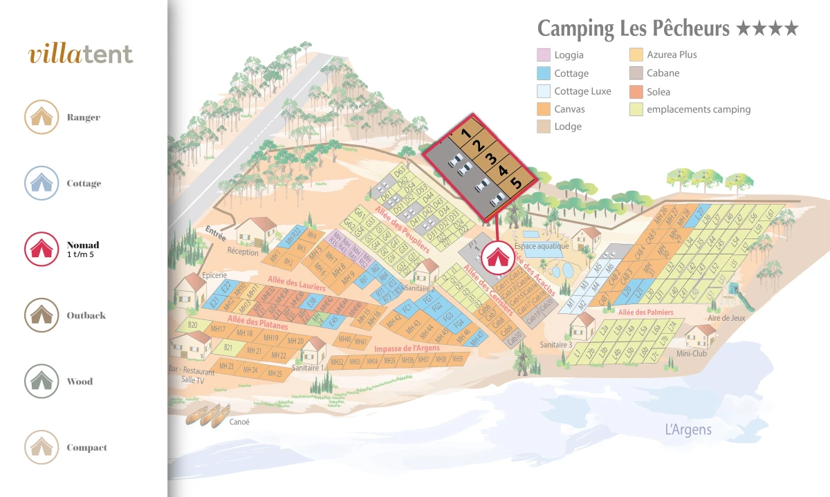 Villatent-Plattegrond-Camping Les Pêcheurs-2025