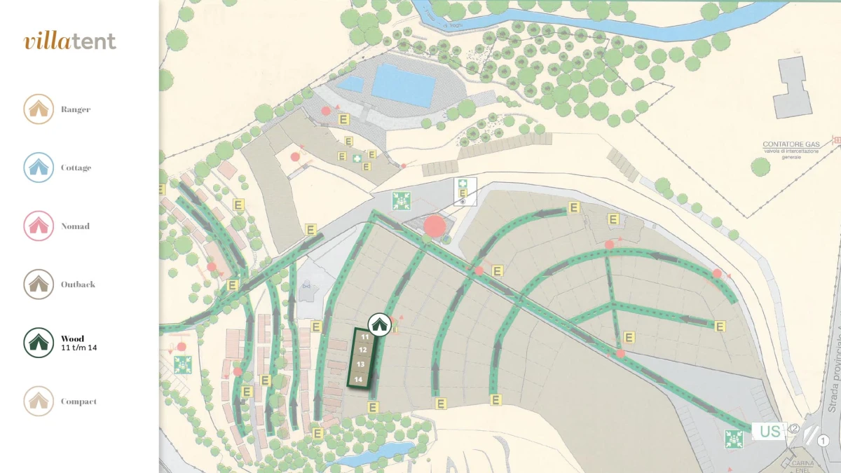 Villatent-plattegrond- Camping Village Il Poggetto- 2025