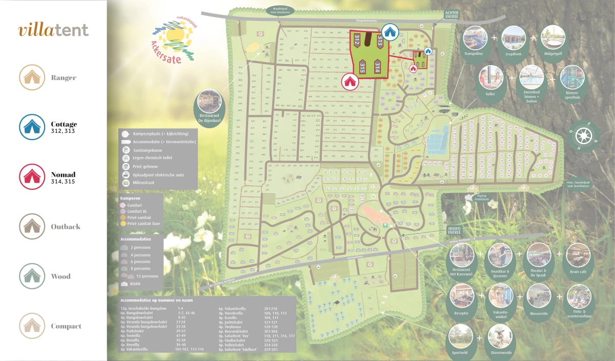 Villatent-Plattegrond- Vakantiepark Ackersate- 2024